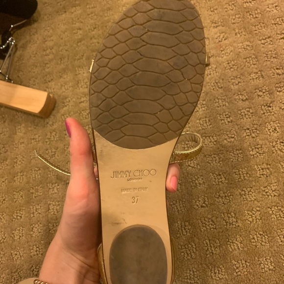 Jimmy Choo Wyatt Metallic Sandal - Picture 10 of 16